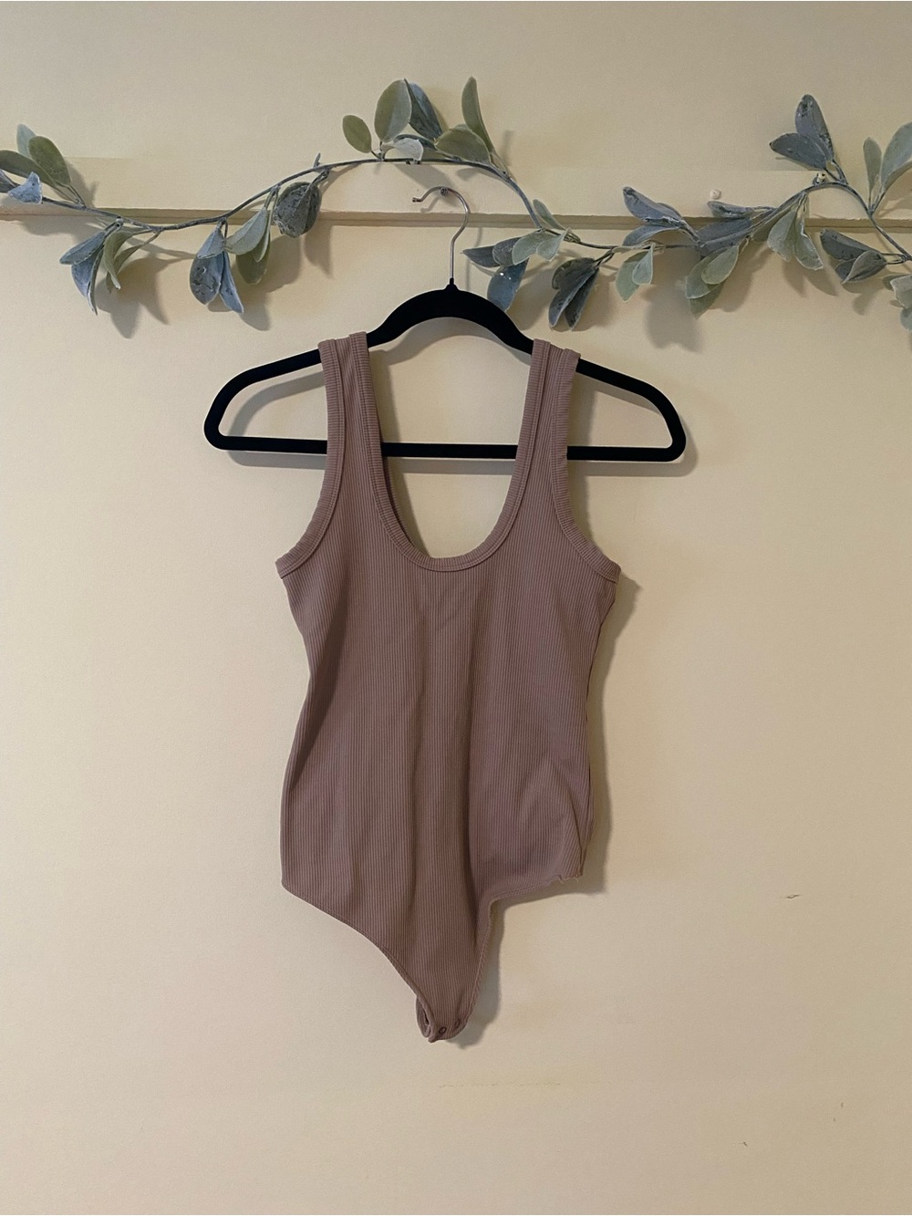 Abercrombie Light Brown Ribbed Soft AF Bodysuit - Picture 2 of 5